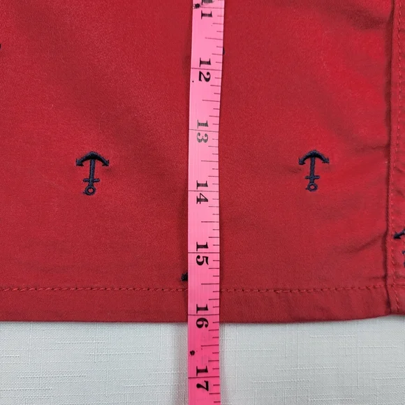 British Khaki SKIRT Womens Size 2 Red w Navy Blue Embroidered Anchors Nautical - Picture 5 of 11